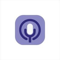 Professional Podcast App Icon with Modern Microphone Symbol vector