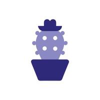 Cactus in a Geometric Pot with a Tiny Sun Hat vector