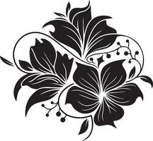 Elegant floral design silhouette vector