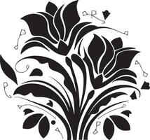 A beautifully stylized flat silhouette illustration of floral design vector