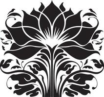 A beautifully stylized flat silhouette illustration of an intricate flower design. vector