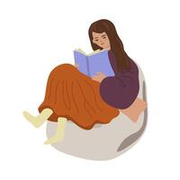 Relax time with reading. Read more books concept. Modern flat colorful illustration vector