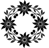 Hand-Drawn Flower Frame Collection Vintage Line Art Style vector
