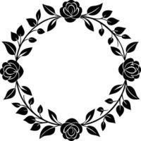 A floral frame design line art illustration vector