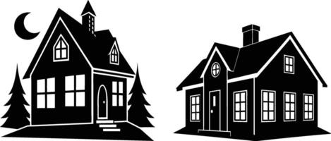 A set of House silhouette illustration vector