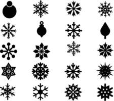 Christmas snow shapes and different ornaments set illustration vector