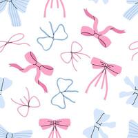 coquette bows pattern. Colorful seamless pattern. Perfect for greetings, invitations, manufacture wrapping paper, textile and web design. preppy pattern. vector
