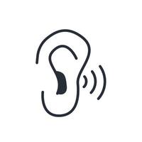 Ear icon. Editable stroke.linear style sign for use web design,logo.Symbol illustration. vector