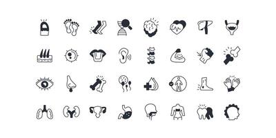 Anatomy icon set.Editable stroke.linear style sign for use web design,logo.Symbol illustration. vector