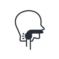 throat icon. Editable stroke.linear style sign for use web design,logo.Symbol illustration. vector
