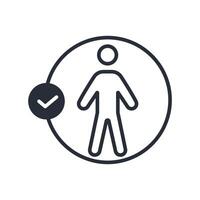human body icon. Editable stroke.linear style sign for use web design,logo.Symbol illustration. vector