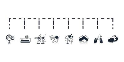 Printair icon set.Editable stroke.linear style sign for use web design,logo.Symbol illustration. vector