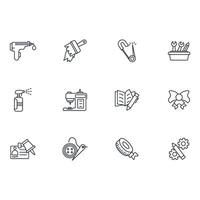 Crafting icon set..Editable stroke.linear style sign for vector