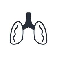 Lungs icon. Editable stroke.linear style sign for use web design,logo.Symbol illustration. vector