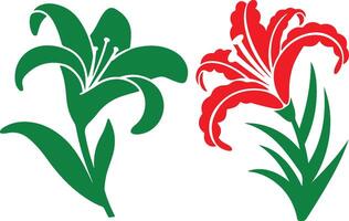 Graceful Lily Flower Digital Illustration vector