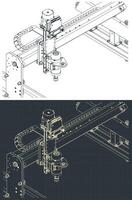 CNC Router blueprints vector
