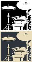 Drum kit close up vector