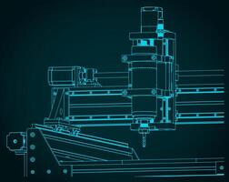 CNC Router sclose up illustration vector