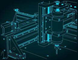 CNC Router sclose up vector