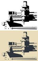 3 Axis CNC Router sclose-up vector