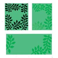 Four different designs of leaves on green background vector