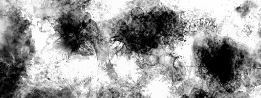 Monochromatic abstract watercolor texture with black and white ink splashes, grunge details, and artistic stains. photo