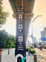 Jakarta, Indonesia on 21 March 2024. Cikoko Cawang Transportation Signpost Modern Urban Setting photo