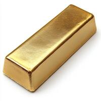 A shiny gold bar symbolizing wealth and financial success. photo