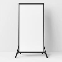 Minimalist black frame signboard on a white background. photo