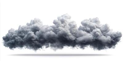 A dense, dark cloud creates a dramatic sky atmosphere. photo