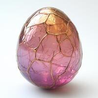 Beautifully crafted glass egg with a cracked, colorful design. For Easter egg photo