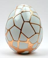 Elegant decorative egg with a unique cracked design. For Easter egg photo