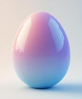 A beautifully crafted pastel gradient egg on a soft background. For Easter egg photo