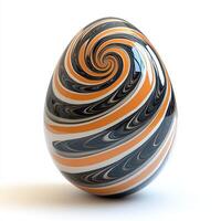 Colorful swirling decorative egg in striking patterns. For Easter egg photo