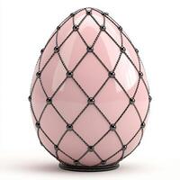 Elegant decorative egg with intricate net design and soft colors. For Easter egg photo