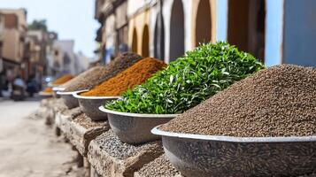 Spices in the souk of morocco photo