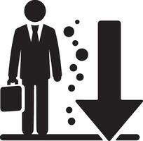 Decrease concept with man icon and arrow vector