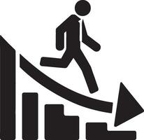 Decrease symbol with human figure design vector