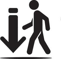 Man icon with descending arrow illustration vector