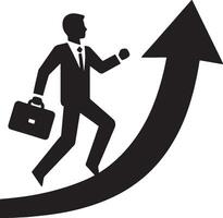 Businessman silhouette with arrow for development vector