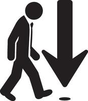 Man figure with decrease arrow design vector