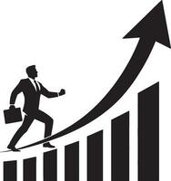 Growth arrow and man silhouette for corporate design vector
