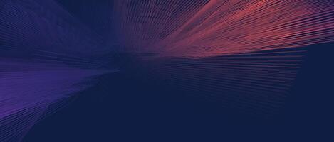 Abstract purple and blue particle mesh technology background with flowing lines for digital and web design vector