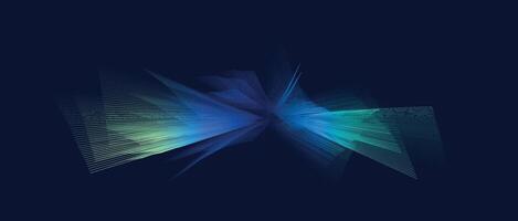 Panoramic high-speed technology concept with light abstract background and dynamic gradient lines for digital design vector