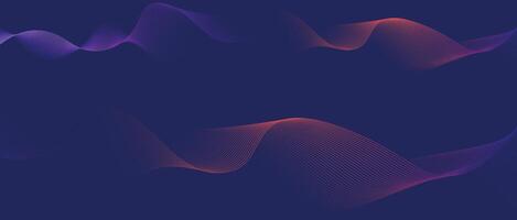 Abstract glowing wave lines with particle technology for brochure and poster design featuring modern gradient background vector