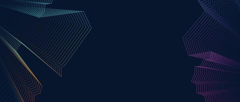 Neon light curved lines with abstract dark blurred background for digital technology design and creative visual concepts vector