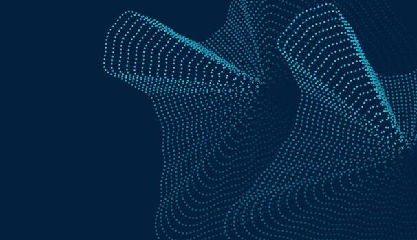 Stunning blue wave design with intricate lines and a portrait image at the corner, perfect for creative tech content vector