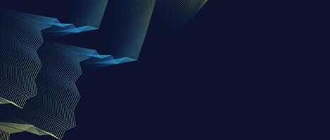 Abstract dark background with neon curved lights and blurred magic glow for digital branding and modern web design vector