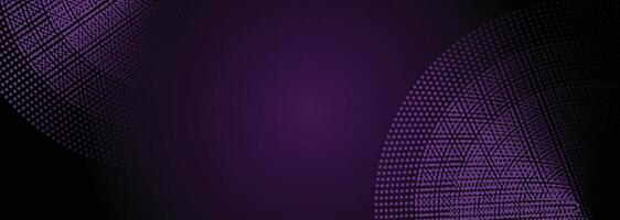 Abstract dark purple, pink gradient circles with flowing dots and geometric technology design for digital music and web backgrounds vector