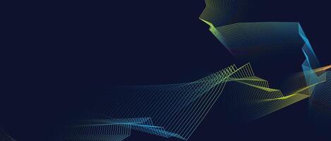 Shiny neon lights and dark abstract background with blurred magic neon curved lines for digital design and creative visuals vector
